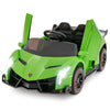 Olakids Kids Ride On Car, 12V 4Wd Licensed Lamborghini Veneno Electric Vehicle With Remote Control, Toddlers Battery Powered Toy Gift With 2 Speeds, Rocking Mode, Music, Usb, Mp3 (Green)