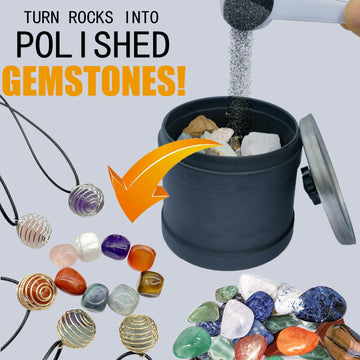 6 in 1 Rock Tumbler Grit Full Function Set - 4 Step Tumbling Grit 1 Ceramic Refill Media 9 Varieties Rough Rocks Rock Tumbler Grit Polish Refill Rock Polish Supplies & Accessories