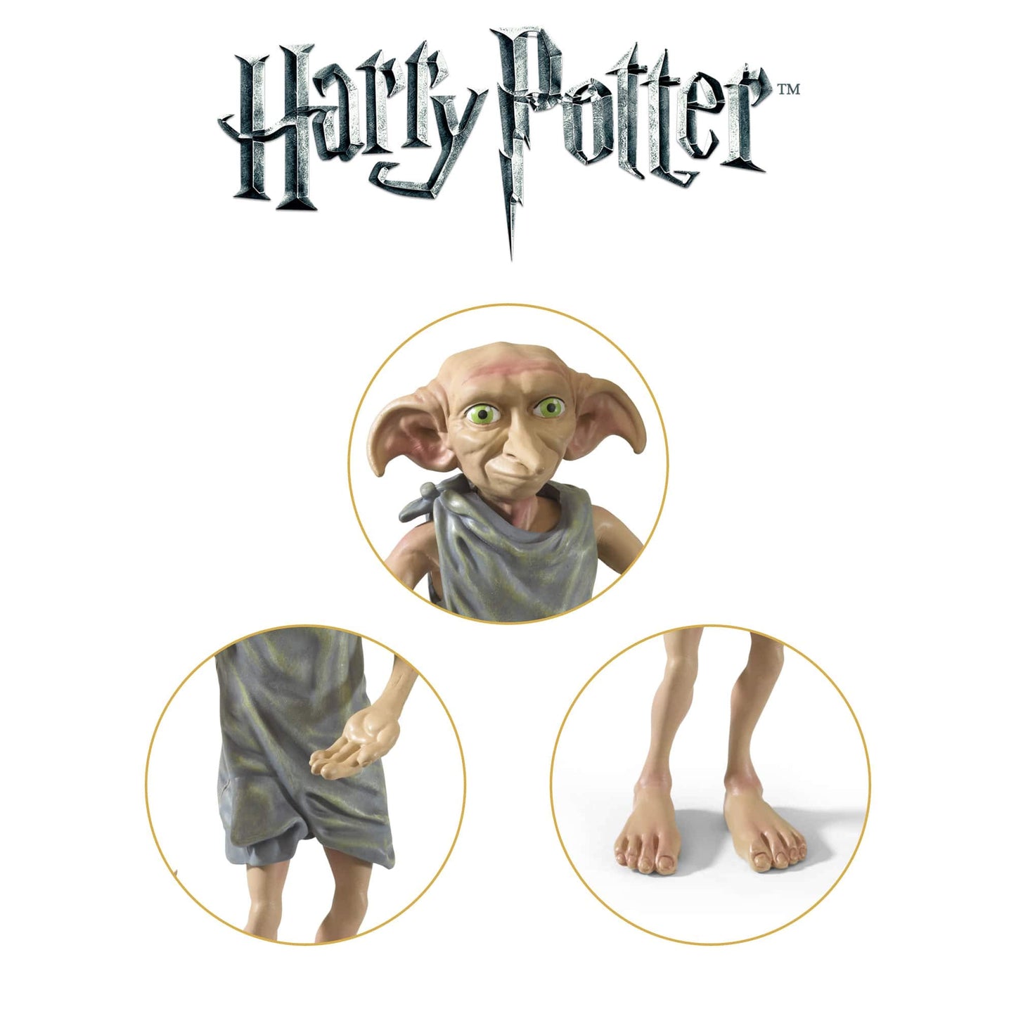 The Noble Collection Bendable/Posable Dobby Figure - 7 Inch Multicolor Plastic Model NN7365