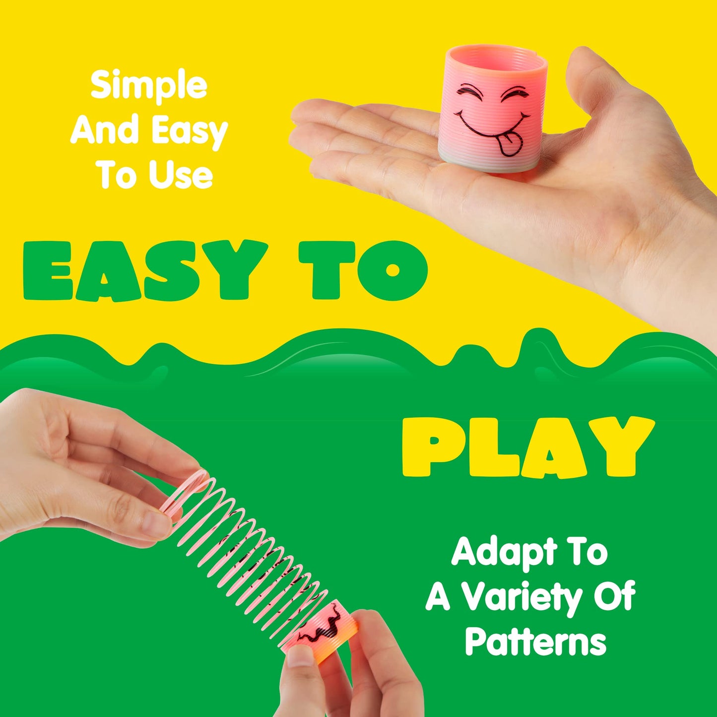 Joyin 30 Pcs Spring Rainbow Party Favor, Mini Plastic Coil Spring Toy, Fidget Stress Coil Mini Springs Bulk Toys For Carnival Prize Birthday, Goodie Bag Stuffers