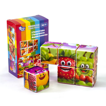 Pairez Toys Magnetic Blocks for Toddlers 1.65 inch Large Building Blocks Tiles Funny Simle Fruits Puzzle Game Sensory Montessori STEM Travel Toys for Boys and Girls Ages 3-5 4-8