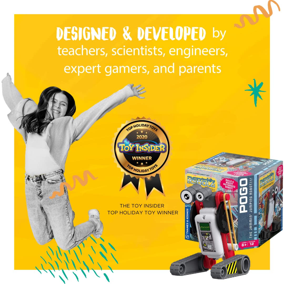 Thames & Kosmos ReBotz: Pogo - The Jammin Jumping Robot | Build a Wacky Motorized Robot! | Collect All 4 | Combine to Make New R