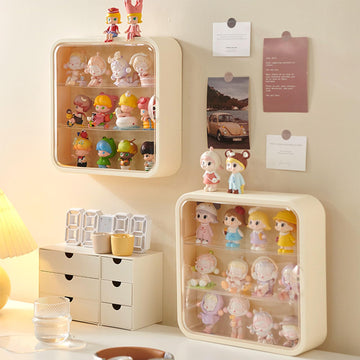 Clear Display Case For Figures, Wall-Mounted Doll Storage Box, Adjustable Display Stand With Door Dust And Moisture Proof Suitab