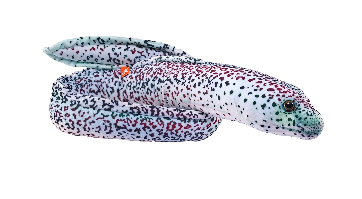 Wild Republic Living Ocean Peppered Moray Eel, Stuffed Animal, 54 Inches, Plush Toy, Fill Is Spun Recycled Water Bottles