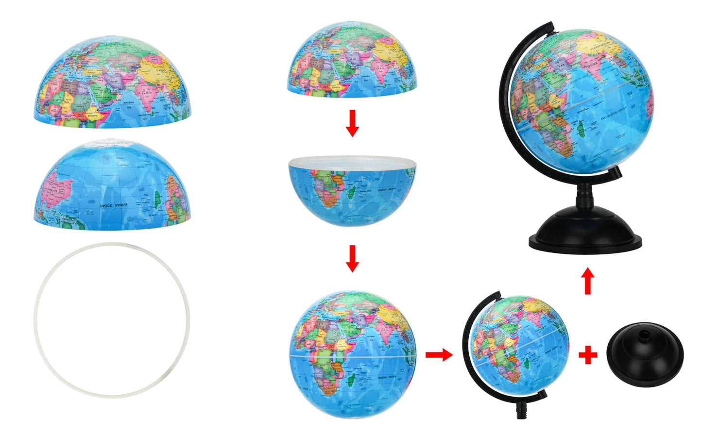 Exerz 8' World Globe - Political Map Educational Earth Globe - English