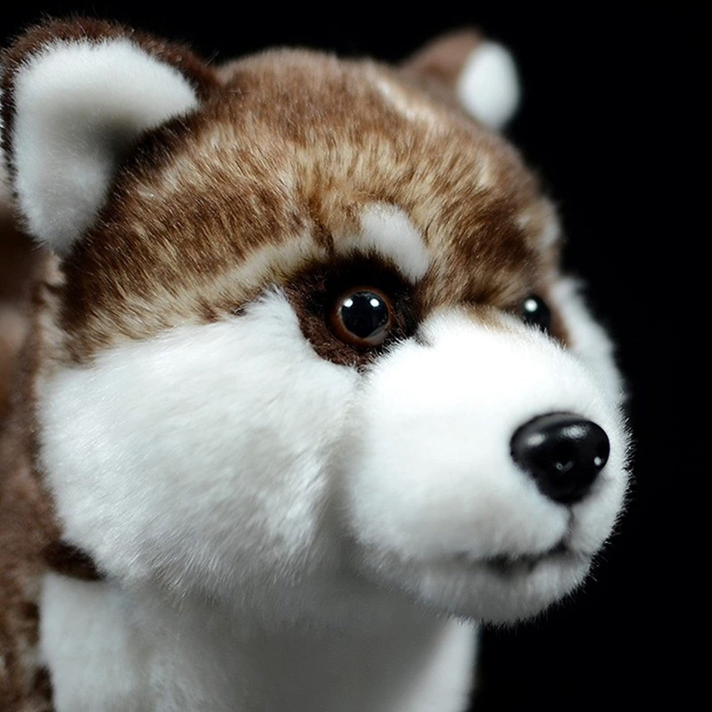 Zhongxin Made Siberian Husky Plush Toy - Realistic 11' Brown Standing Siberian Husky Puppy Dog Stuffed Animal Cute Dog Pet Toy, Gift Toys For Kids Birthday Christmas