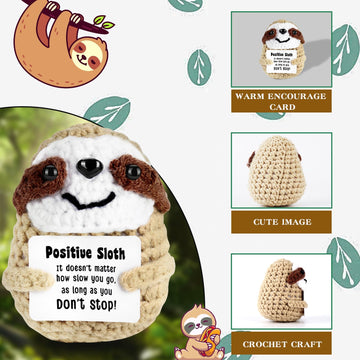 Funny Gifts Women Positive Emotional Support Crochet Valentine Plush Nuggets Partner Cute Birthday Gift Mini Positive Sloth Fare