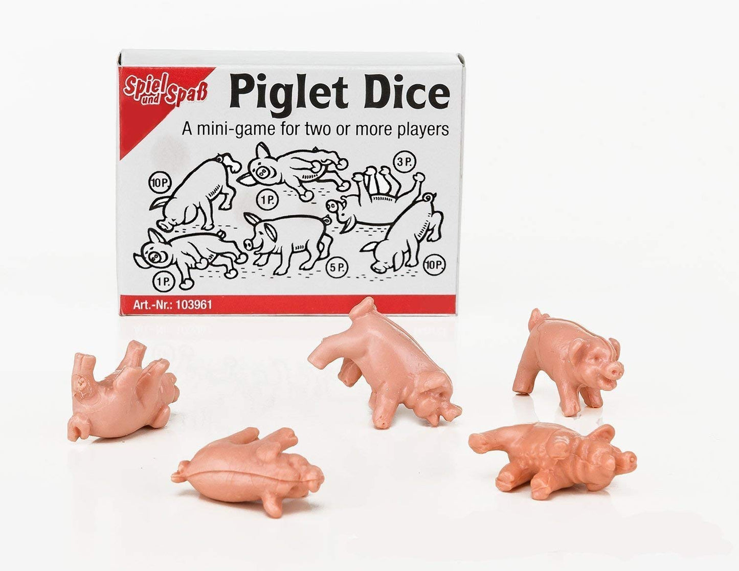 Chess And Games Shop Muba Piglet Dice - Roll Your Pigs - Throw The Pigs - Simple Funny Mini Game - Family, Party Board Game