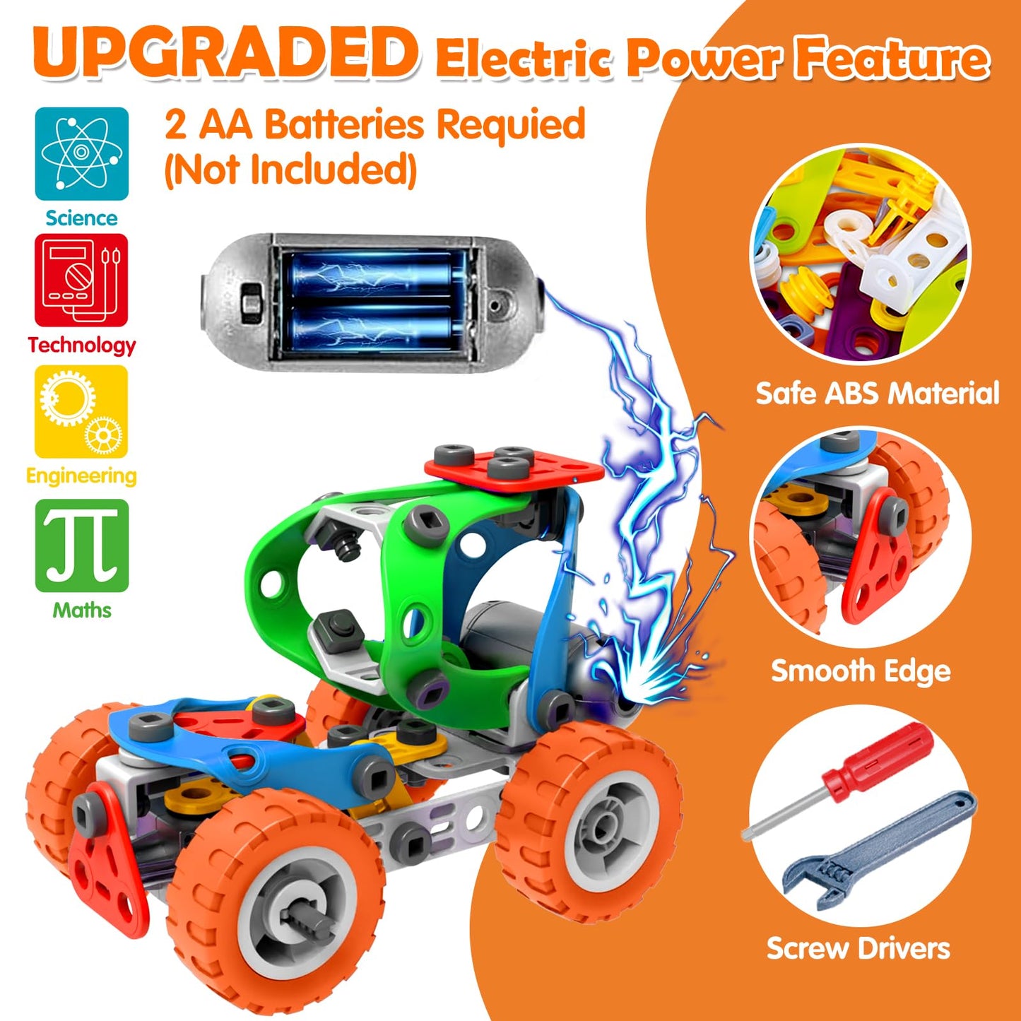 Stem Toys For Boys Kids Gift: 10 In 1 Electric Building Toys For 5 6 7 8 9 10 Year Old Birthday Gifts - Educational Construction