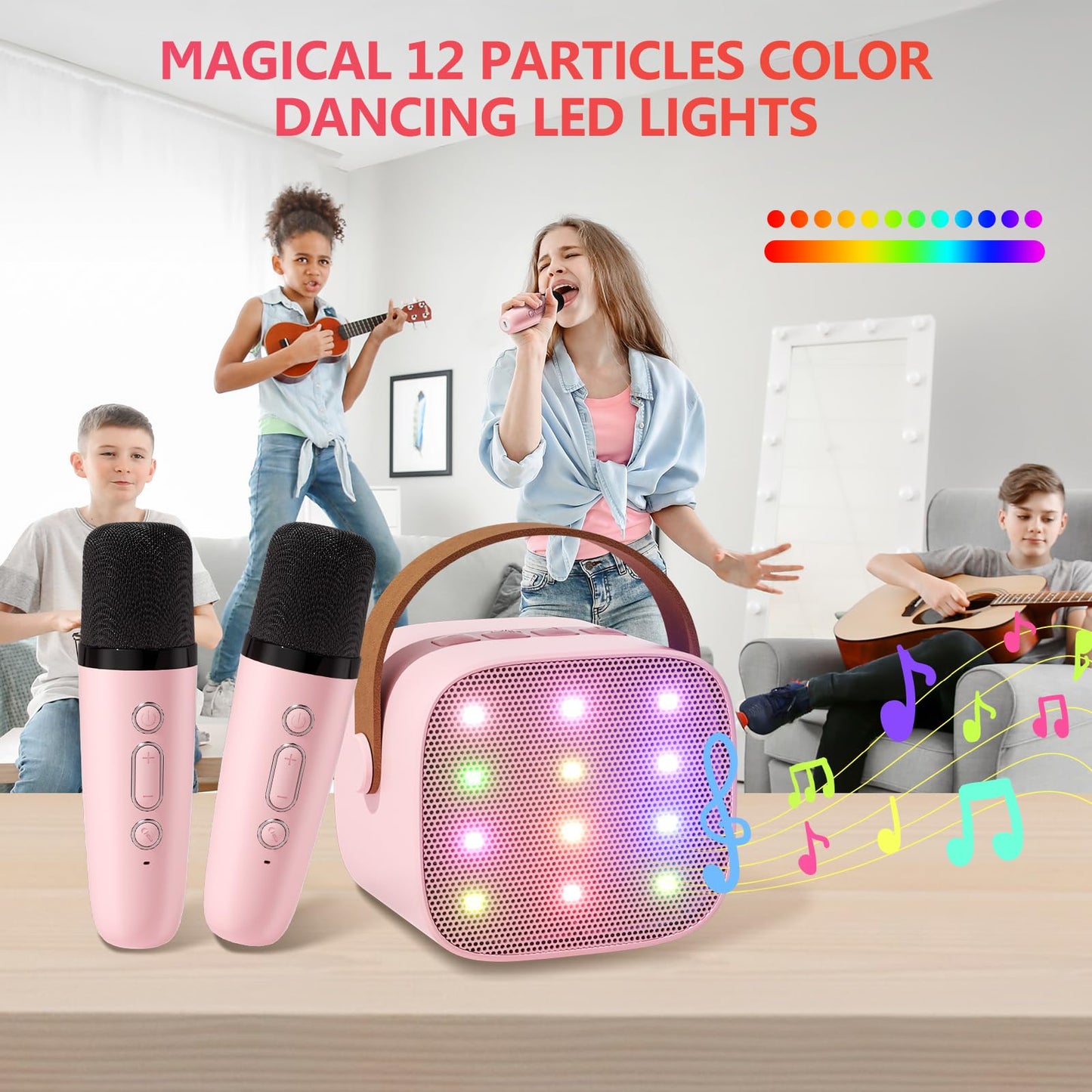 Mini Karaoke Machine For Kids,Haomuren Christmas Birthday Gifts For 3-14 Years Toys For Girls Boys Toddler,Portable Bluetooth Ka