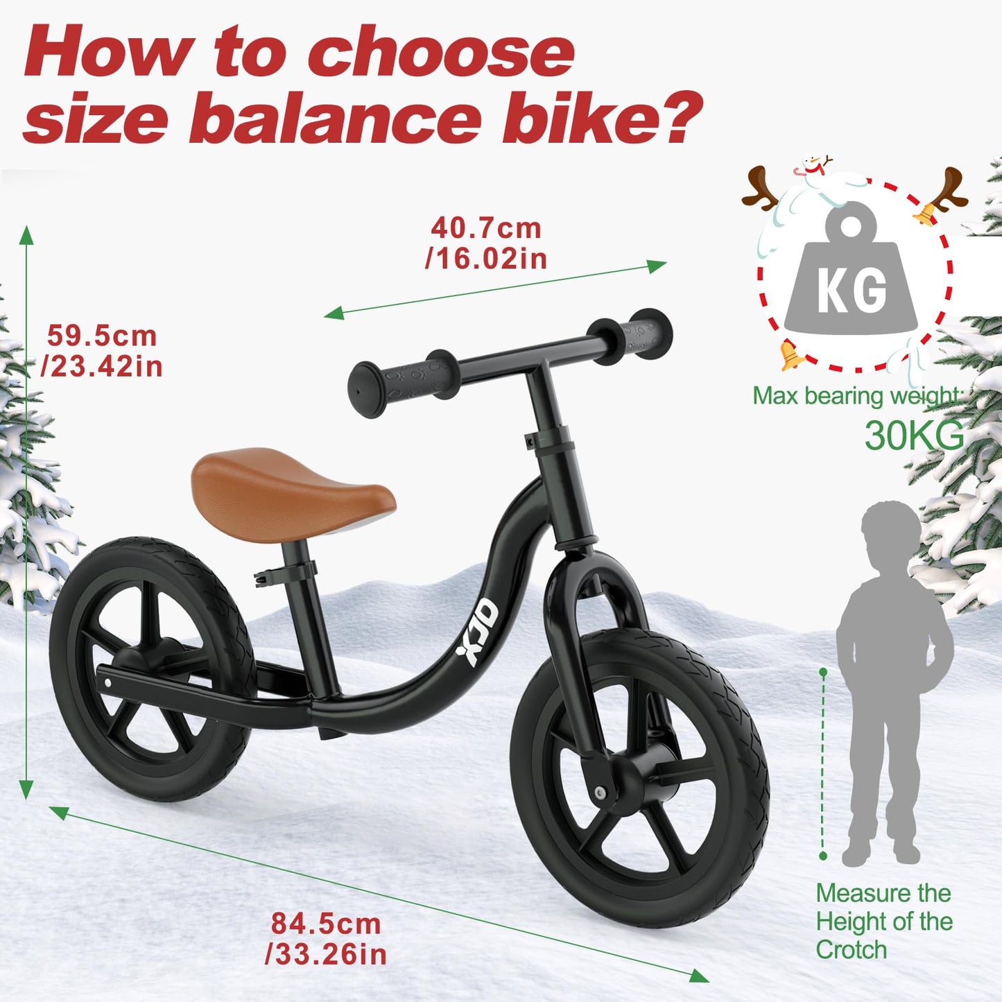 Xjd Toddler Balance Bike 2 Year Old, 12 Inch No Pedal Bicycle For Girls Boys Ages 18 Months To 5 Years Old Toddler Training Push