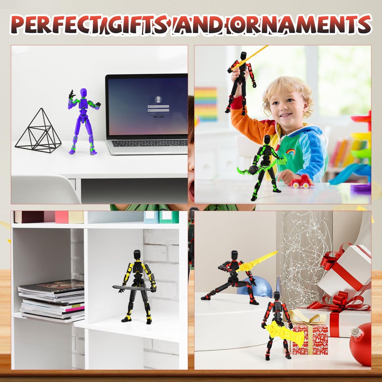 Memogizz T13 Action Figure Set, Pre-Filled Easter Egg With 3D Printed Toy, Easter Basket Stuffers For Adults, 1Pack, Greenblack