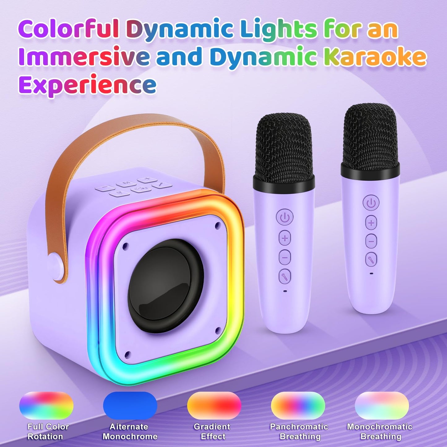 Mini Karaoke Machine For Kids, Girl Toys Gifts, Kids Karaoke Wireless Microphone For 4,5,6,7,8,9,10,11,12 Years Old Boys And Girls Christmas Party Gifts Toys (Purple)