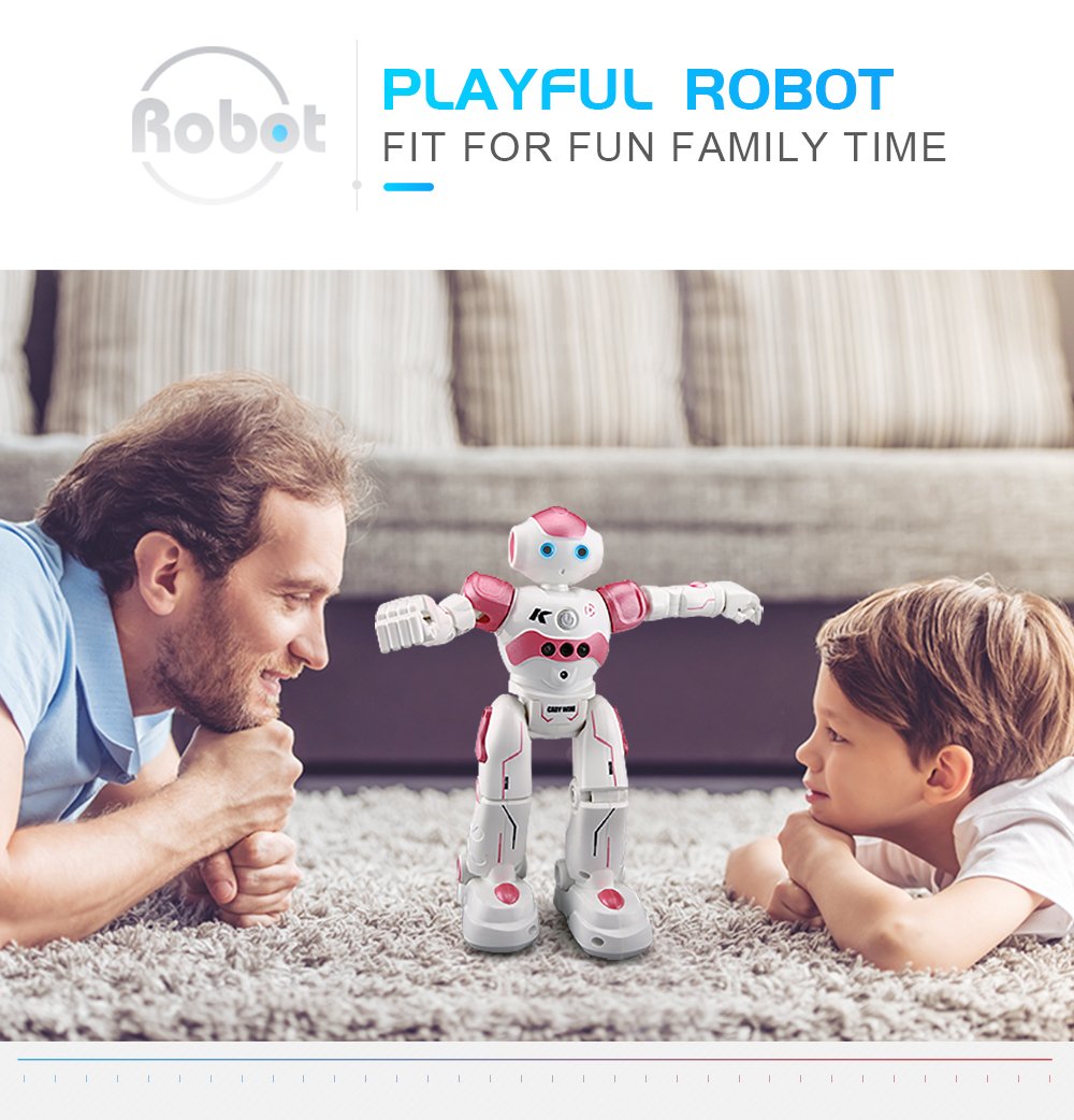 PowerTRC RC Robot Toys for Kids, Remote Control Smart Robot, Programmable, Gesture Sensing Toy with Light & Sound Birthday Gift