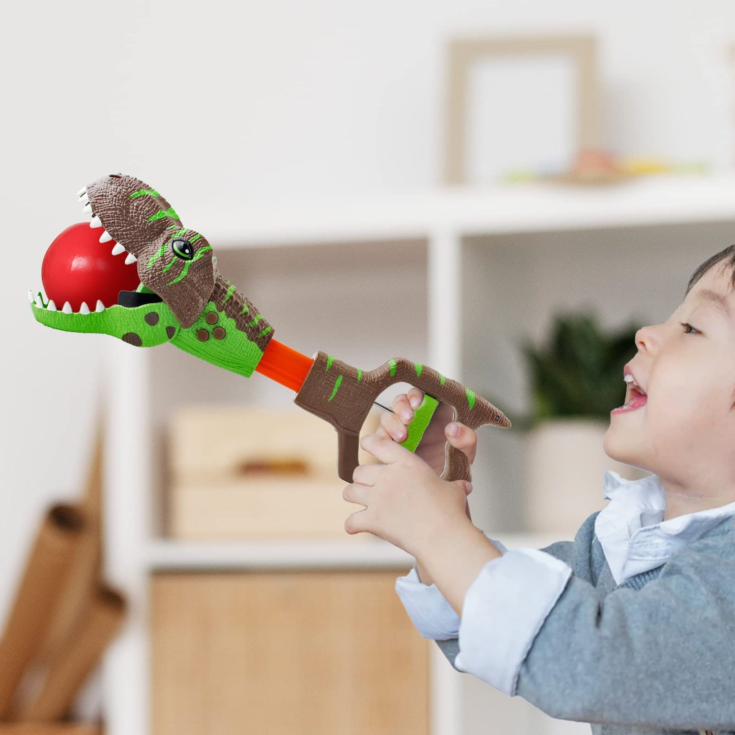 Dinobros Dinosaur Chomper Toys For Kids With 3 Roar Sounds And Light Jurassic Dinosaurs Grabber Claw T-Rex Reacher Robot Hand Pincher Dino Snapper