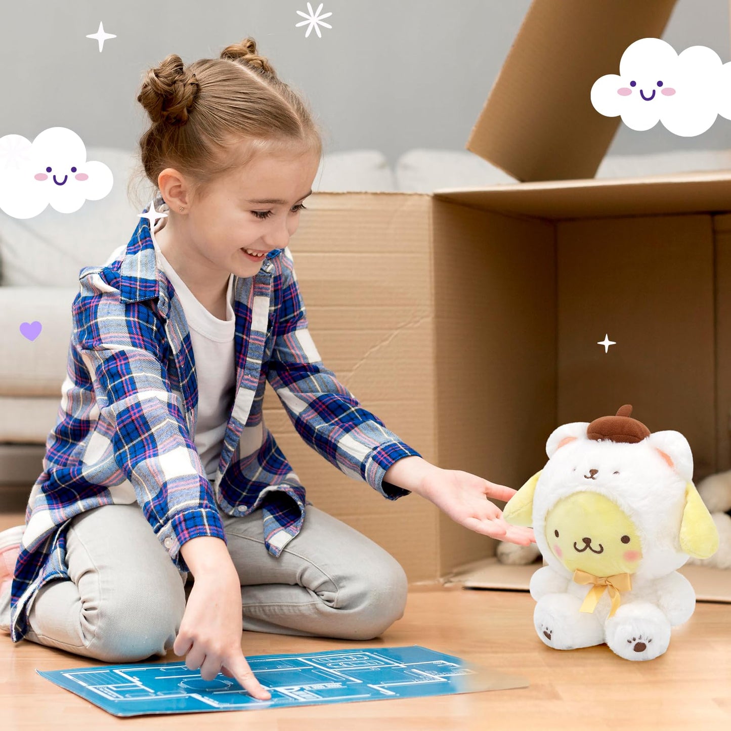 8' Plush Doll, Kawaii Anime Stuffed Toy, Soft Yellow Cartoon Plushie Gift For Girls Teens Fans Birthday Decoration