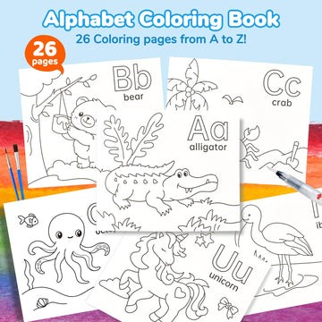 Joycat Paint With Water Coloring Books For Toddlers, Watercolor Painting Sets For Kids Ages 3-5 4-8, Arts And Crafts Drawing Activities Toy Birthday Gift For Boys Girls (Animal & Alphabet)