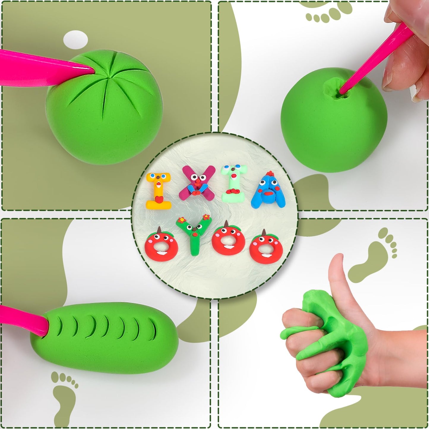 Ixiaoyoo Air Dry Clay, Modelling Clay For Kids, 50 Colors Diy Molding Magic Clay For With Tools, Soft & Non-Sticky, Toys Gifts F