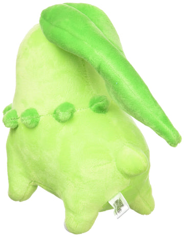 Sanei Pokemon All Star Collection Pp40 Chikorita 6'' Stuffed Plush, Green