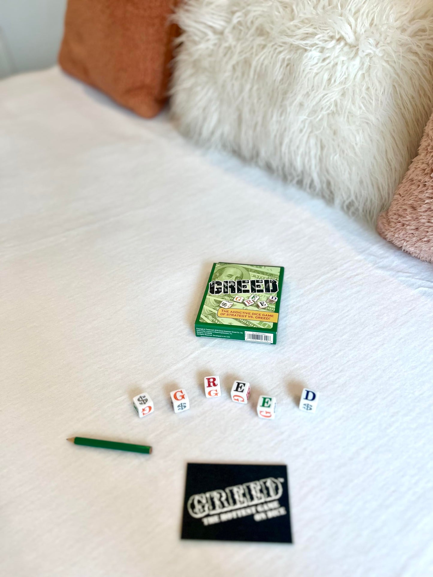 TDC Games Greed Dice Game - Travel Size - Green Plastic - Model 00-2300