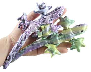 Set Of All 4 Colors - Lizard Sand Filled Animal Toy - Heavy Weighted Sandbag Animal Plush Bean Bag Toss - Shimmering Gecko Senso