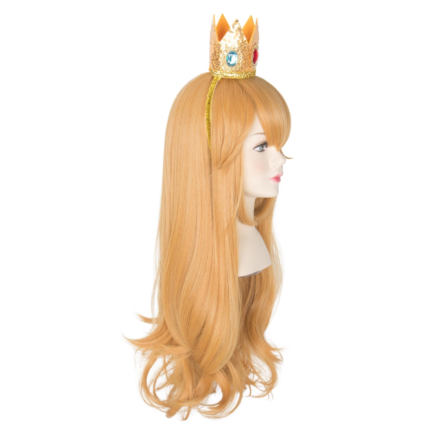Miss U Hair Princess Wig For Child Kids Long Wavy Golden Wig With Crown And Earrings Cosplay Party Wig