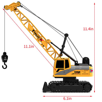 Dwi Dowellin Remote Control Crawler Crane for Boys,11-Channel 2.4GHz RC Construction Crane Toy for Kids Age 3 4-7 8 9 10 Year Ol