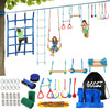 65Ft Ninja Warrior Obstacle Course For Kids With 12 Obstacle Course Accessories-Swings, Monkey Bars, Arm Trainers And More, Suit