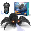 DEERC Robot Spider, Remote Control Spider with Spray and Lights, Black Widow Toy for Kids, for Birthday Party Joke Prank, Wirele