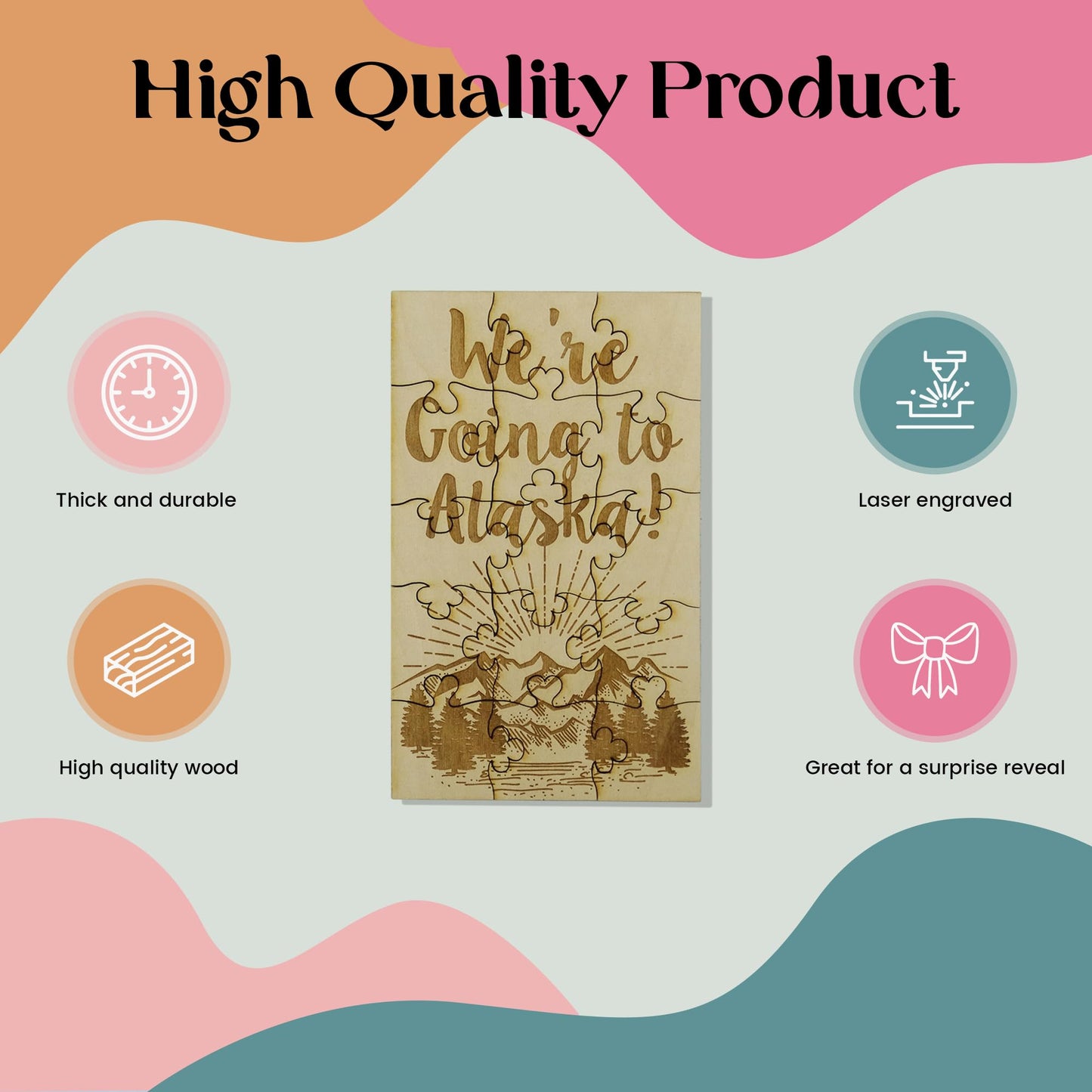 Fashionjunkie4Life We'Re Going To Alaska Puzzle, Basswood