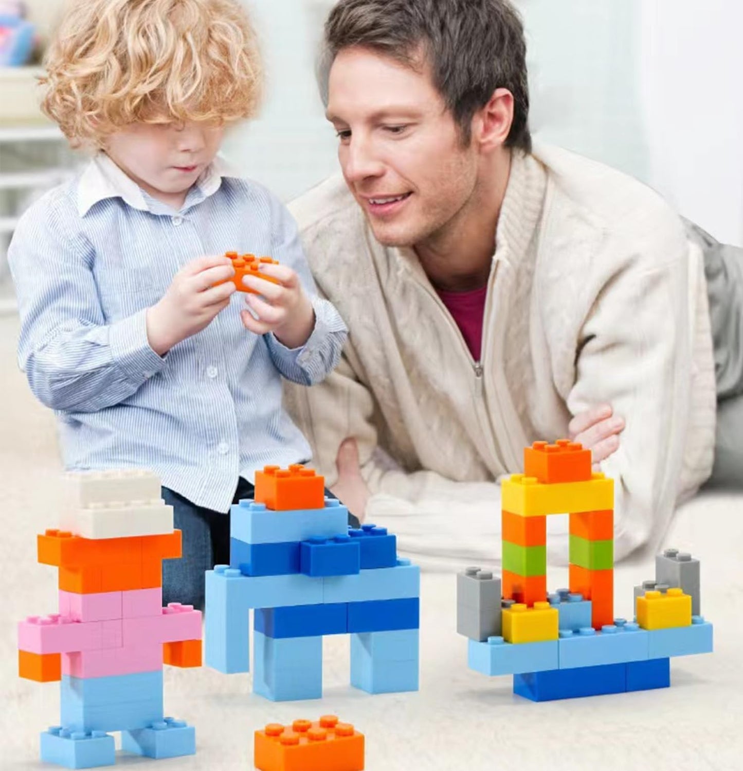 500 Pieces Classic Building Bricks in 15 Popular Colors and 12 Mixed Shapes, Creative Small Building Blocks Set Learning Educati