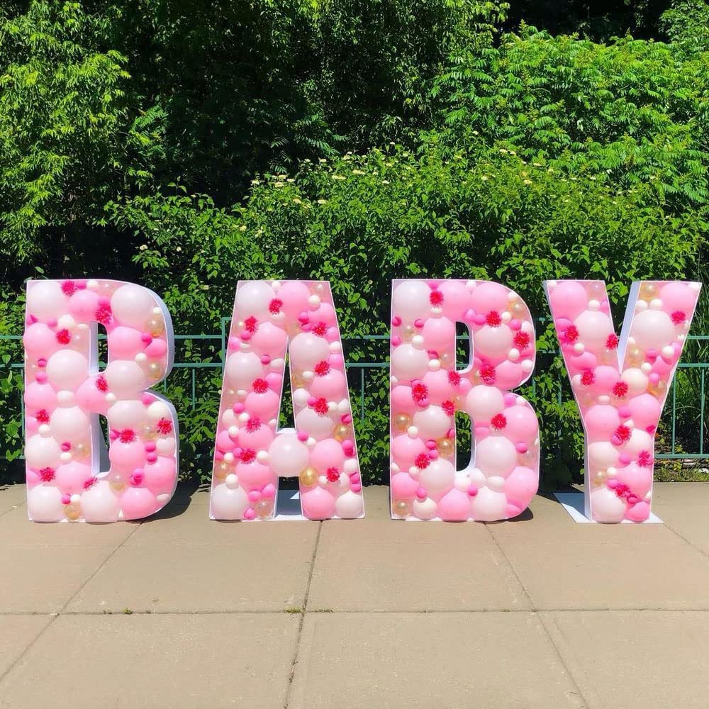 3Ft Large Marquee Letters Mosaic Balloon Frame Pre-Cut Foam Board Marquee Light Up Letters X For Birthday Party Decorations,Wedd