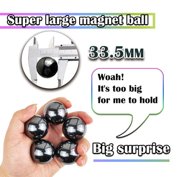 YANZHE Cool Giant Magnetic Balls Fidget Toy for mature-themeds Large Magnetic Balls Fidget Toy Magnet Beads for Desktop Decoration and Stress Relief Anti-Anxiety Gift (Black 5 Pack)