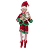 Raz Imports Posable Christmas Elf, 16' Tall, Red And Green Velvet Outfit With Santa Book, 2019 Reindeer Games Holiday Collection
