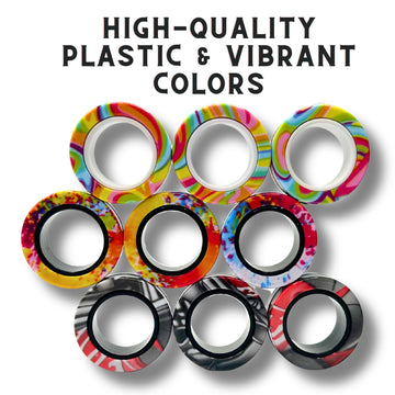 Four Brothers Colorful Magnetic Rings Fidget Toy Set For Stress Relief And Focus, Ideal For Adhd And Anxiety (Groovy Meadow) - 3