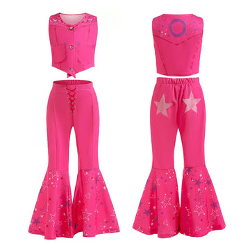 Shelovesit Girls Movie Doll Costume, Kids Rose Outfit Movie Cosplay Dress Up Halloween Birthday Party (110Cm/3T-4T)