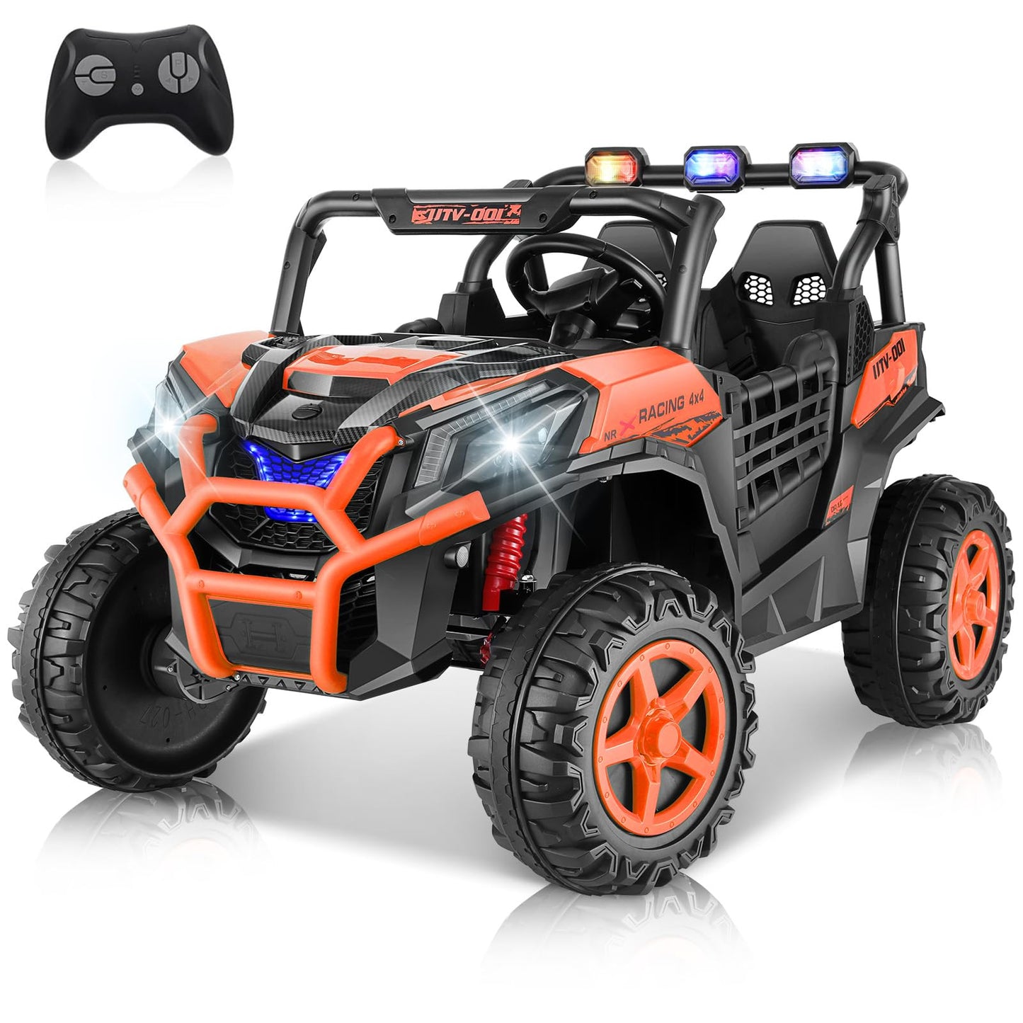 Hikole 24V Ride On Toys For Big Kids, 2 Seater Power Wheels 24V Electric Truck W/Remote Control, 20'' Spacious Seat, 4 Shock Abs