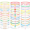 Guiqulai 48 Pcs Kids Friendship Bracelet Set, Colorful Adjustable Beaded Bracelets, Medium, Acrylic, Multicolor