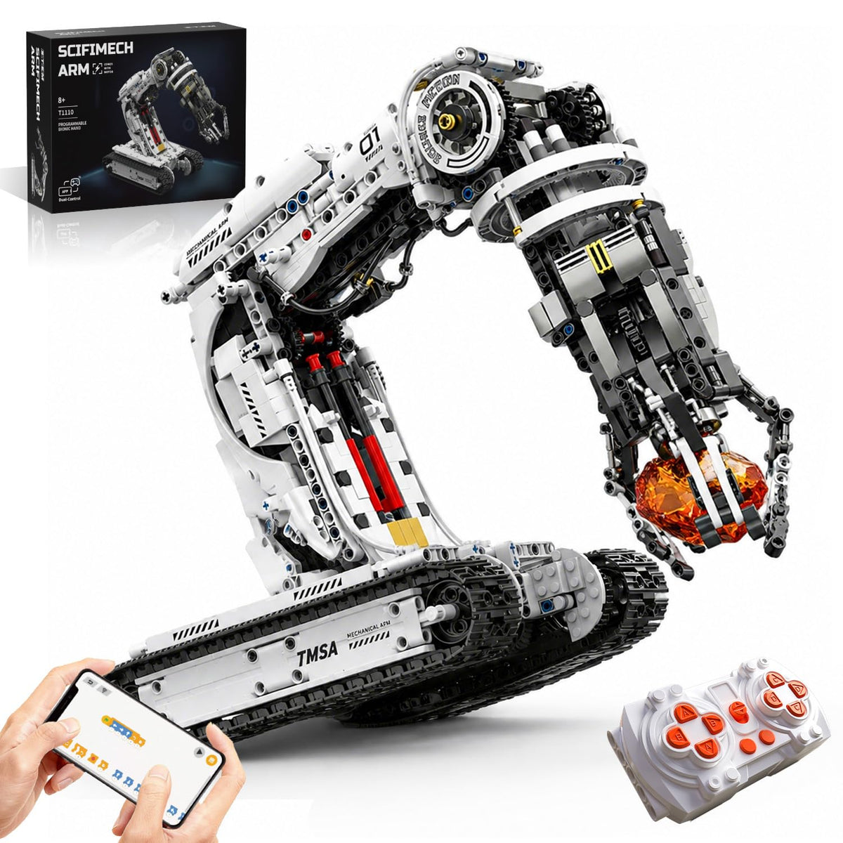 Gohero Tracked Robot Arm Kit 1468PCS,Remote APP Control for Ages 814
