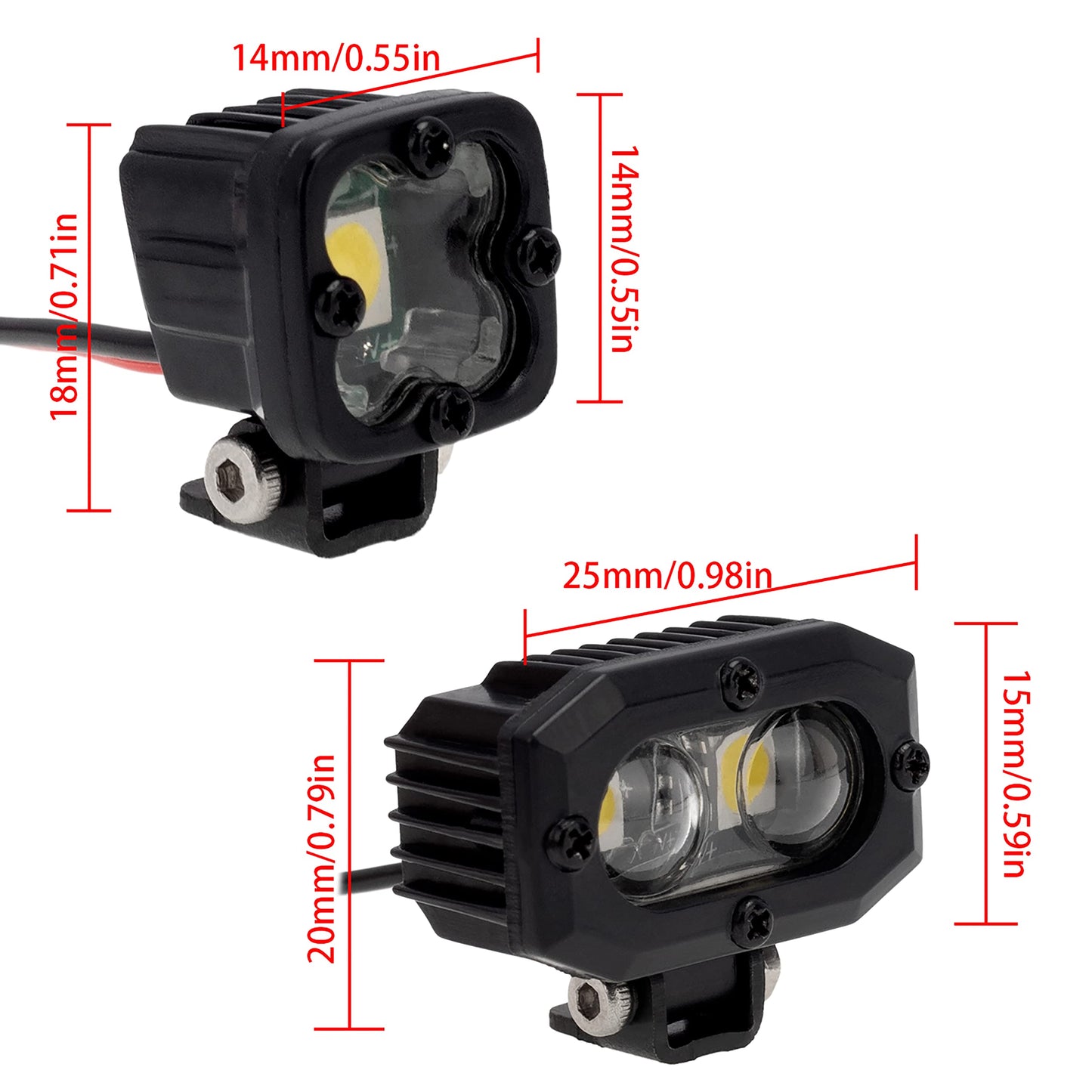 DKKY RC Car Lights LED Spotlights 1/10 Scale RC Crawler Accessories for Axial SCX10 90046 Traxxas TRX4 TRX6 Wraith RR10 MST Redc