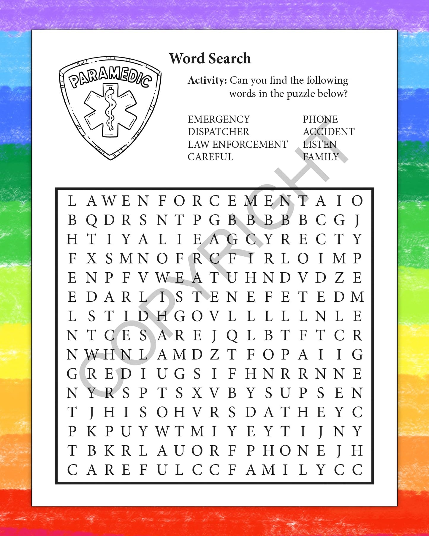 ZOCO - Learn About 911 - Coloring & Activity Books (25 Bulk Pack, with Crayons) - EMT, EMS Dispatcher, Police, Sheriff, Fire Dep