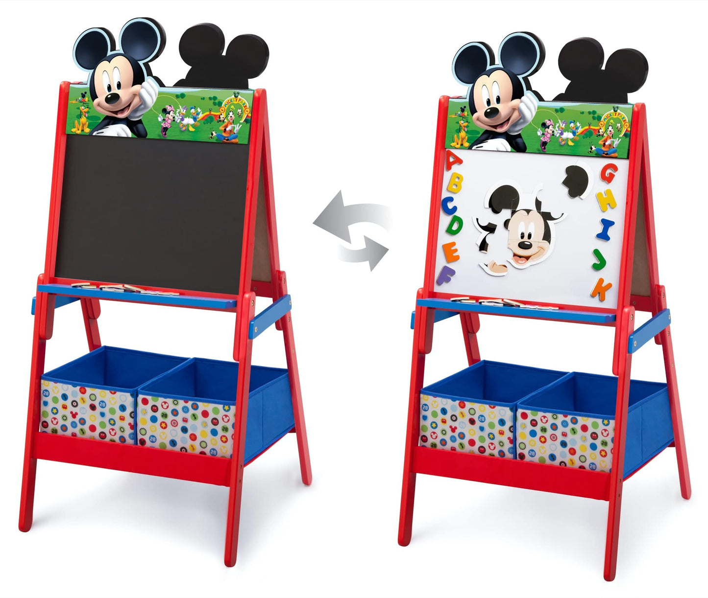Delta Children Wooden Double-Sided Easel with Storage - Greenguard Gold Certified, Disney Mickey Mouse