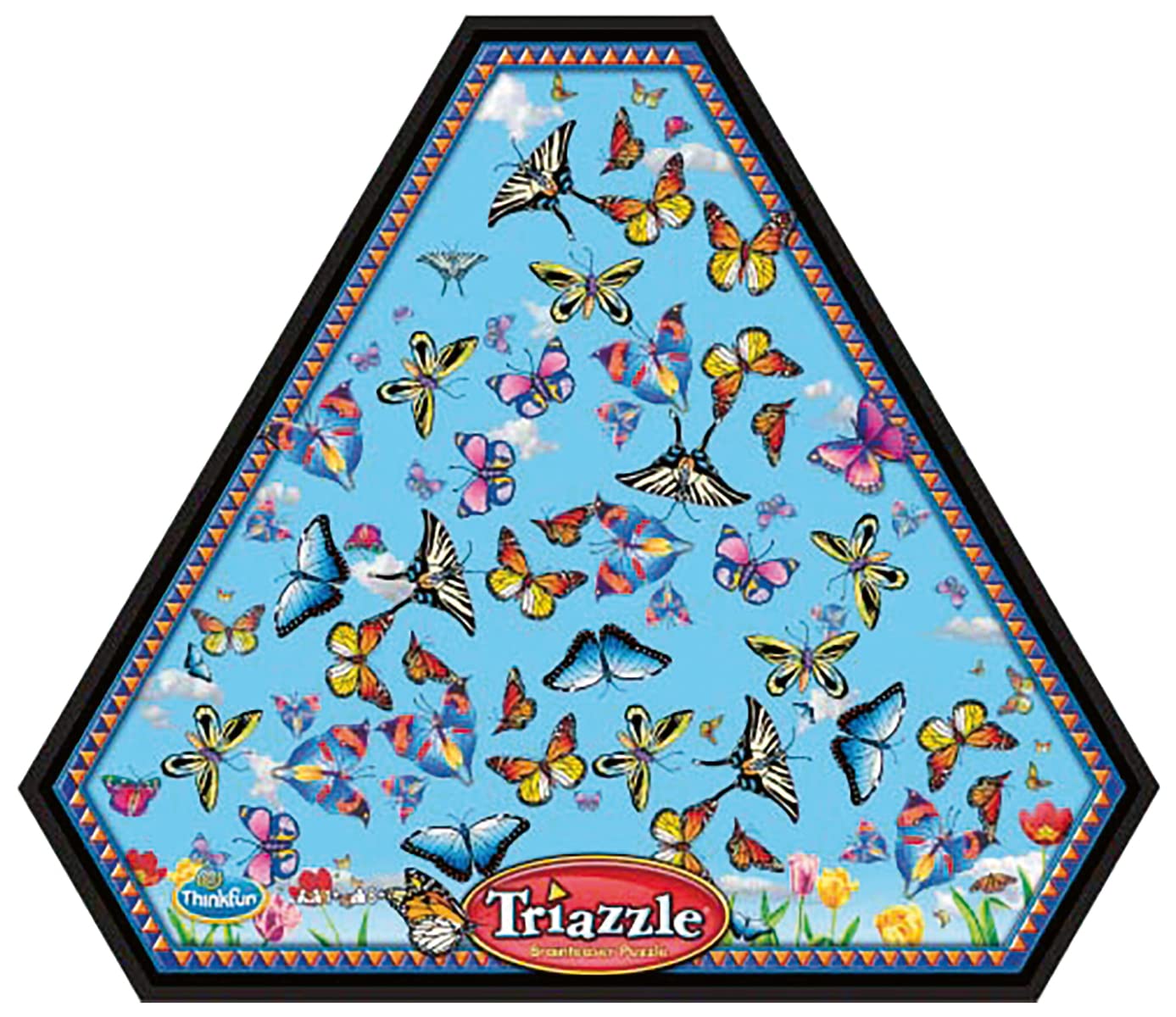 Think Fun Triazzle Picture-Matching Brainteaser - Engaging Brain Puzzle For Kids & Adults | Award-Winning Game | Enhances Memory & Problem-Solving Skills | Butterflies Edition