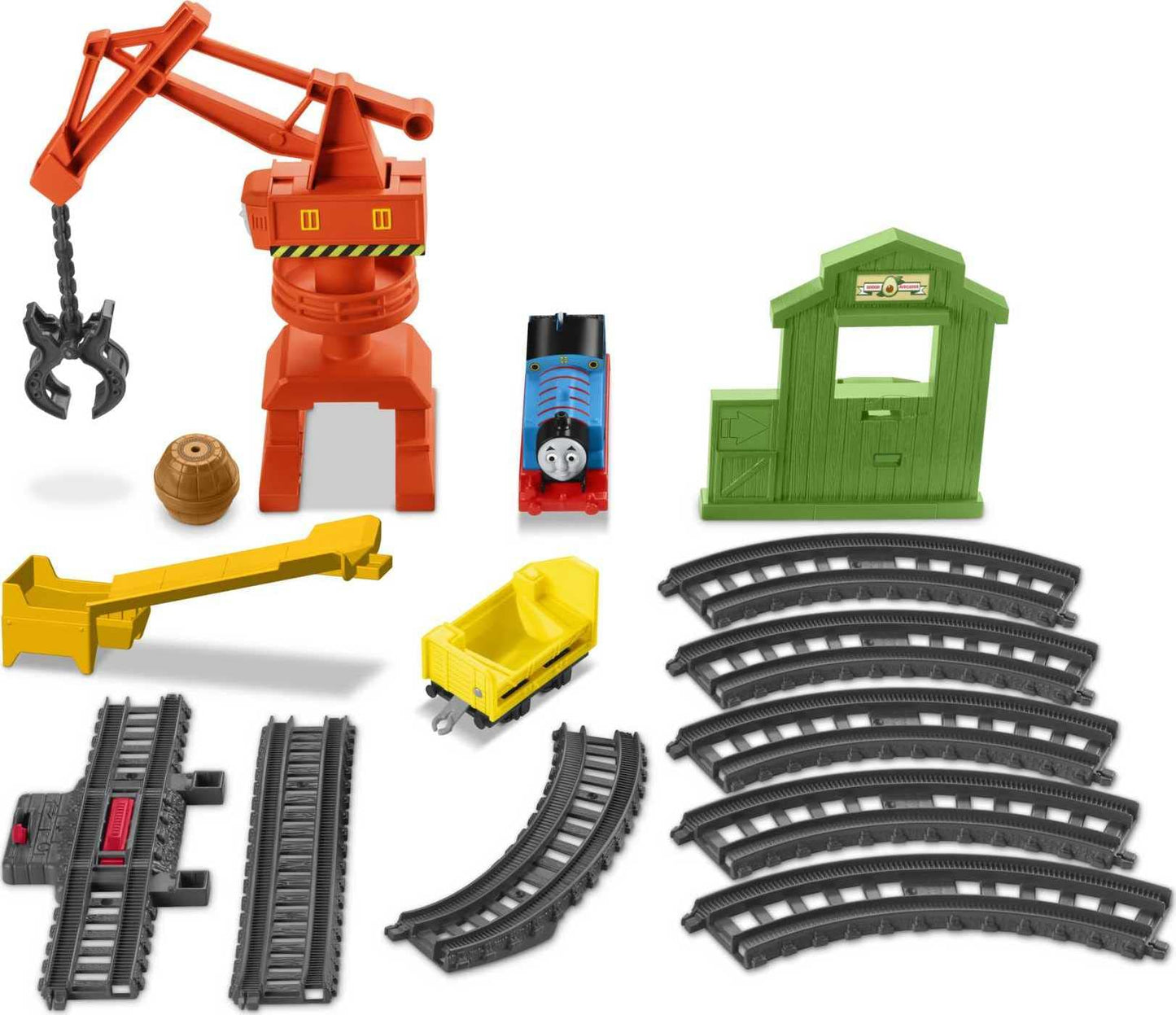 Thomas & Friends Cassia Crane & Cargo Set, Motorized Train And Track Set For Preschoolers Ages 3 Years & Older