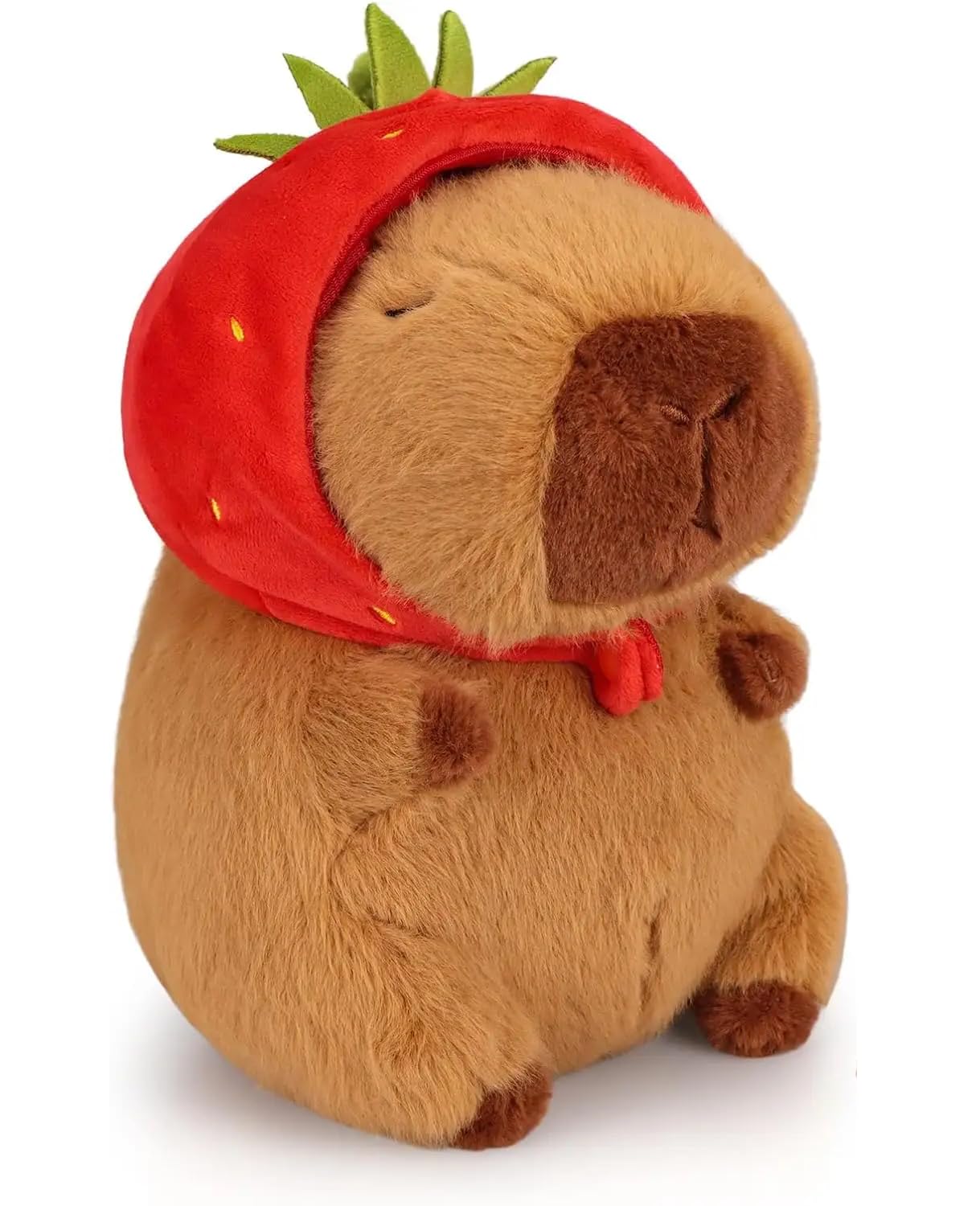Ozif Cute Capybara Plush Kawaii 10 Inch Capybara Stuffed Aniamls Toys With Turtle Backpack, Bread And Strawbery Toys Gifts For B