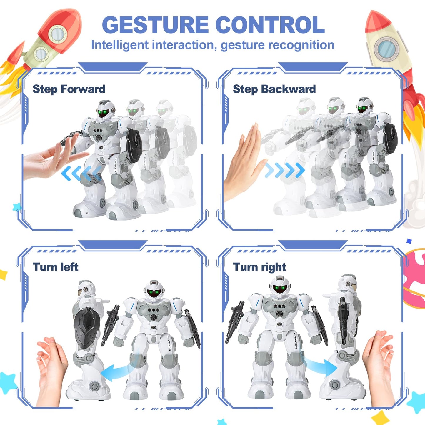 Zreswap Remote Control Robot Toys for Kids: Intelligent Programmable Robot Gifts for Kids Popular Science Story Toys with 2.4Ghz