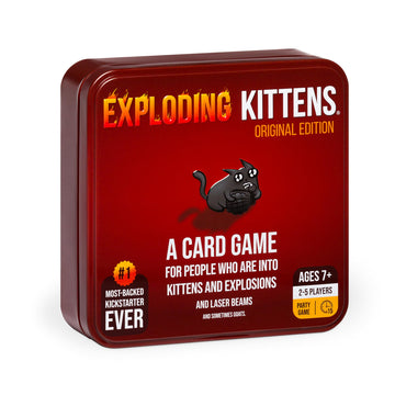 Exploding Kittens Original Edition In A Collectible Tin - Hilarious Card Game For Family - Easter Basket Stuffer - Easter Party Game For Ages 7 And Up - 56 Cards - 2-5 Players - 15 Minutes Of Play