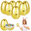 Chochkees Jumbo Golden Easter Eggs Metallic Gold, Goodie Basket Prize, 6'' Inch (48-Pack)