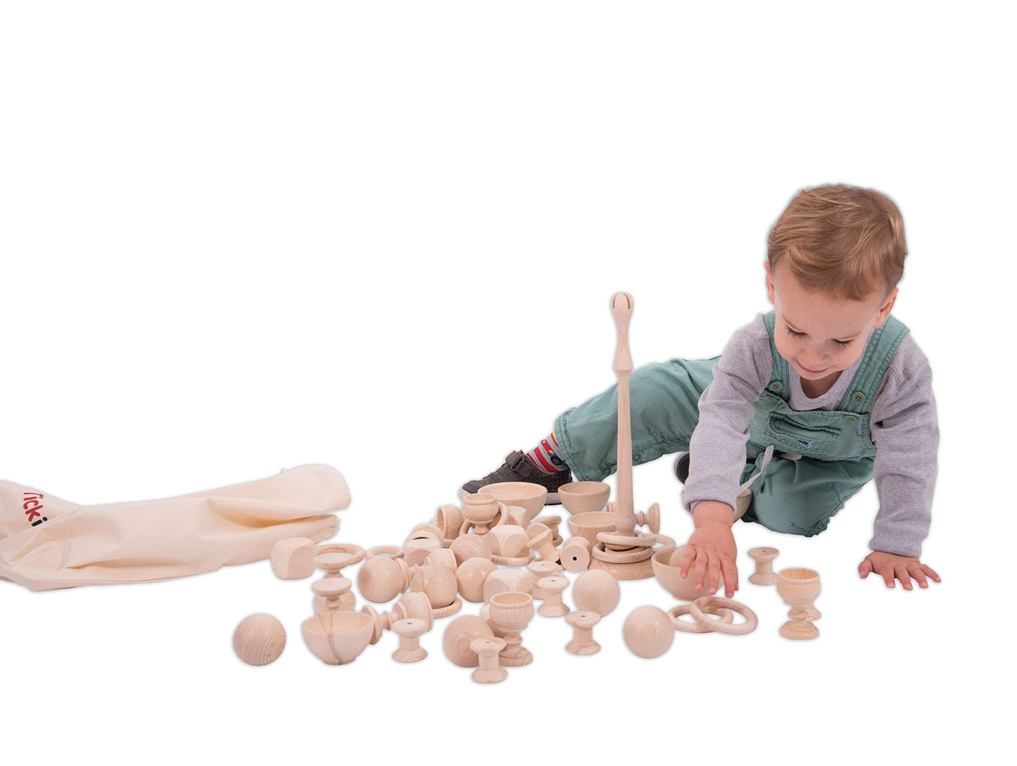 Tickit 73915 Small Wooden Rings - Set Of 10