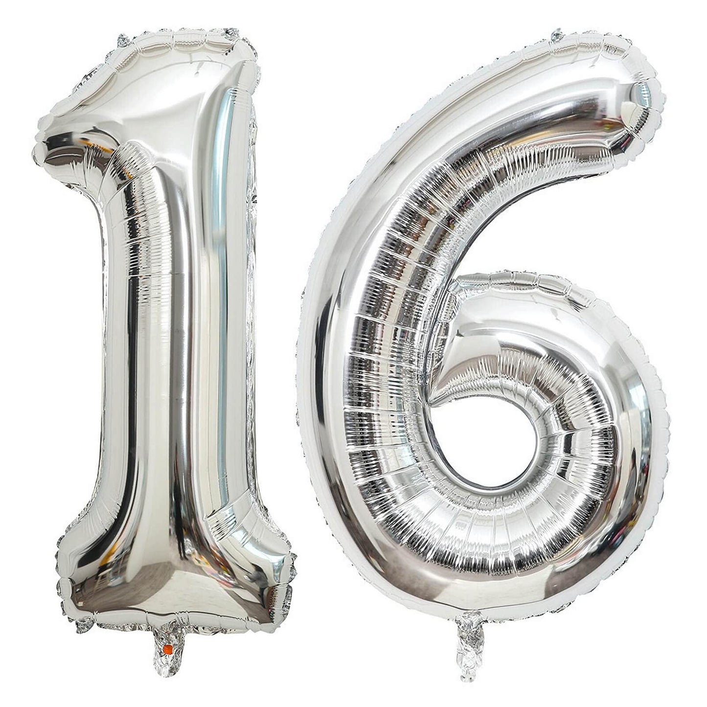 40 Inch Silver 16 Number Balloons Giant 16 Or 61 Balloons Silver Birthday 16 Balloons 16Th Birthday Anniversary Party Decoration